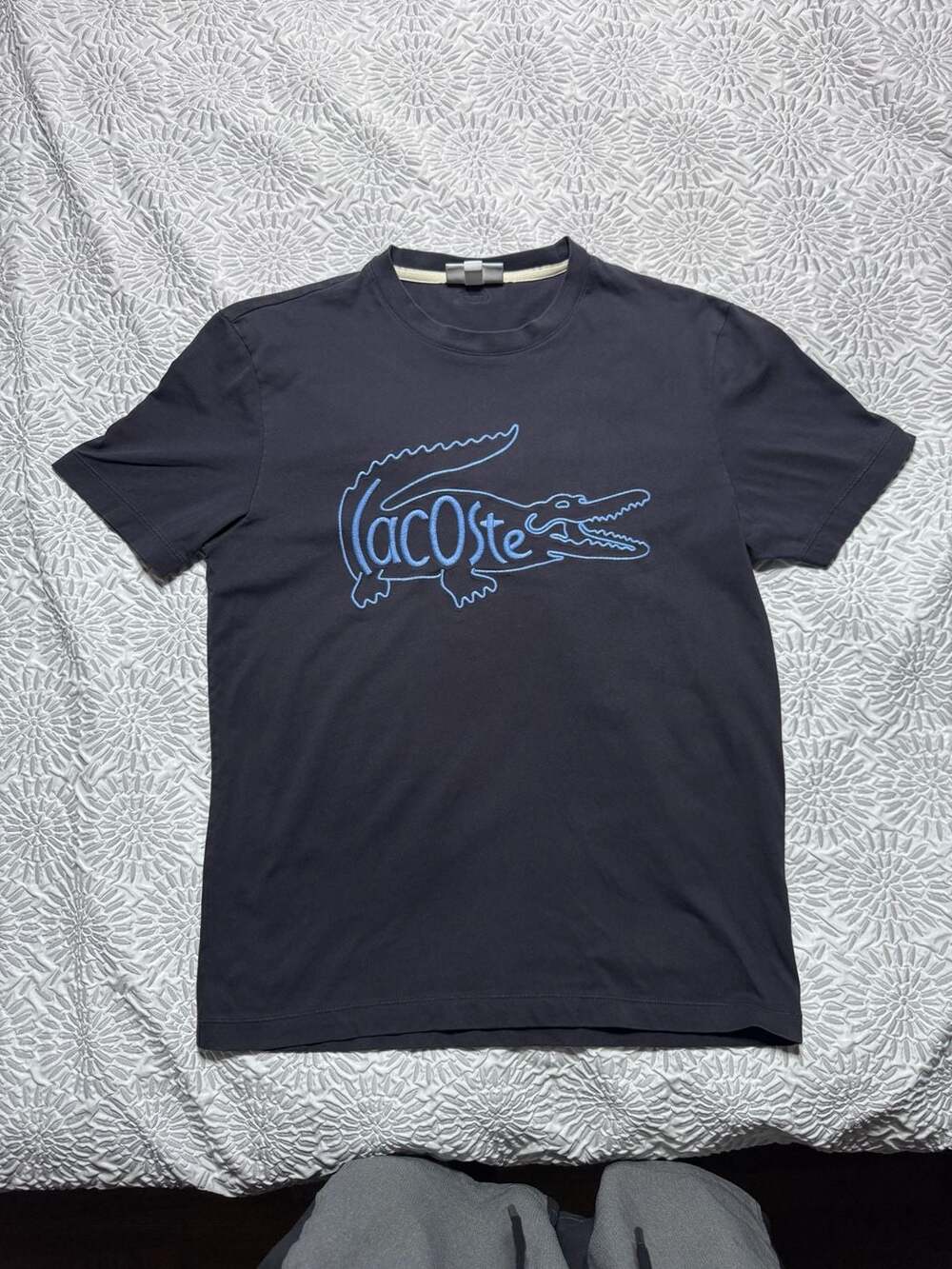 Lacoste Mens Crocodile Embroidery Logo Size Medium Navy Blue